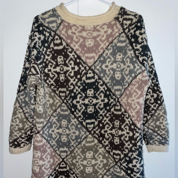 Vintage knit patterned sweater, size M - Picture 1 of 6